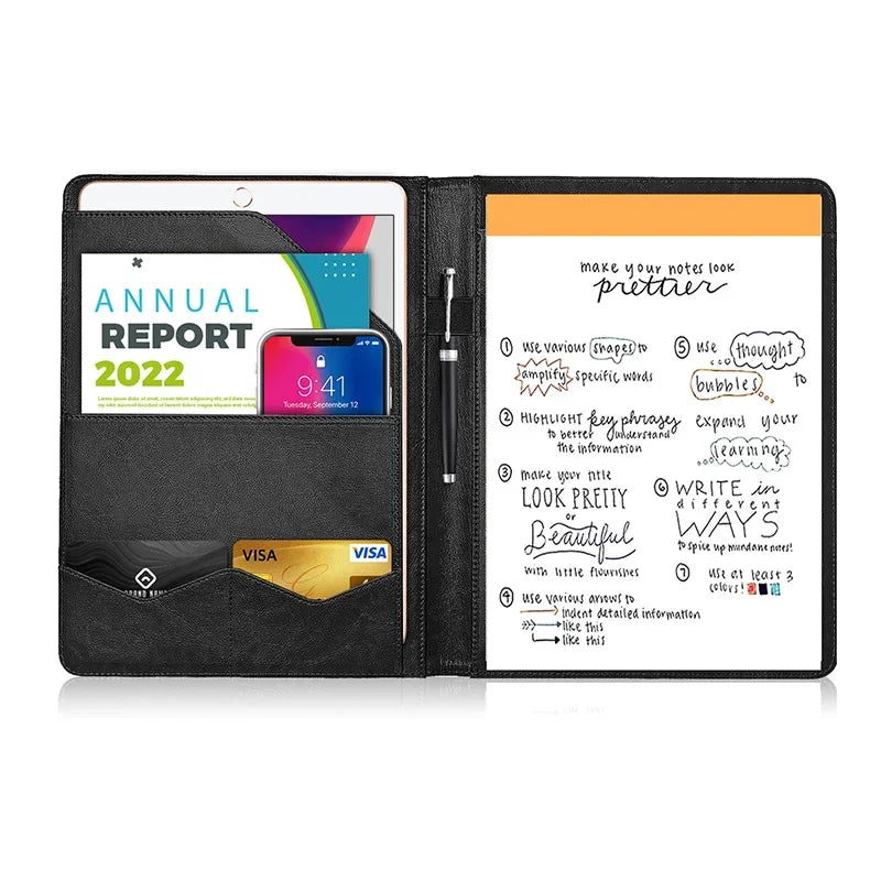 A4 Multifunctional Conference Folder Business Stationery Folder PU Leather Contract File Folders Filing Office School Supplies