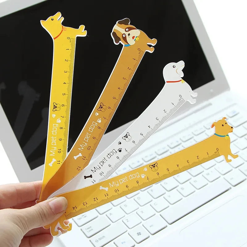 1pc kawaii cute adorable puppy dog ruler straight student stationery school office material measurement sewing drawing gift