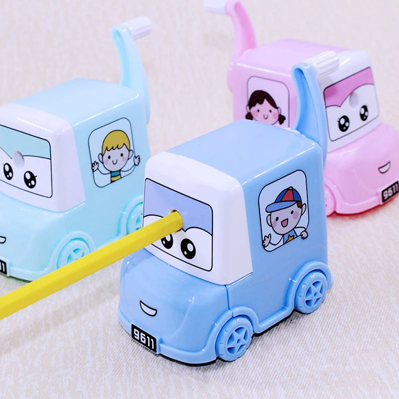 1pc Pencil Knife Tools Cute car Rotary Pencil Sharpener Long Lasting Blade School Stationery Hand Crank Sharpeners for Childen