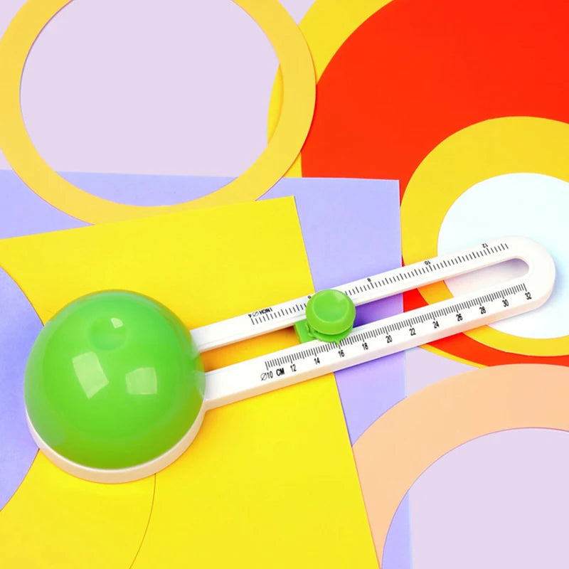 1pc Round Cutter round Paper Cutter Multi-functional Paper Cutter Artwork Students DIY Handbook Greeting Card Making round Gauge