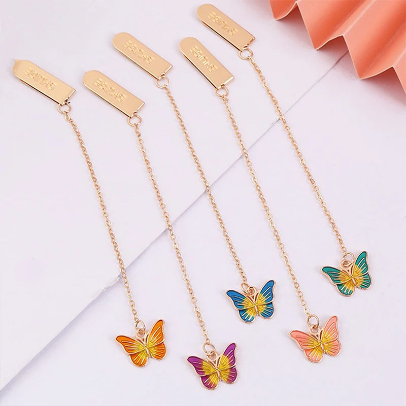 1Pc Retro Bookmark butterfly Metal Alloy Book Clip Student Stationery Pagination Mark Reading Assistant School Office Supplies